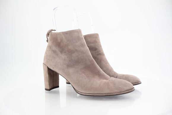 Stuart Weitzman Ankle Boots Women's Size 10 Beige Suede Stretchy Booties - Picture 1 of 12